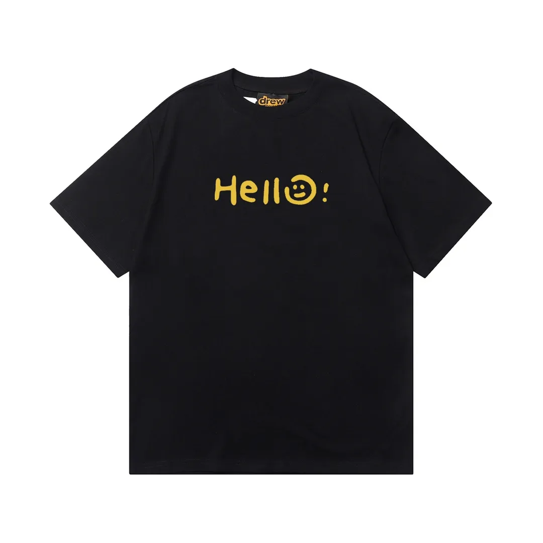 D 014 9 2023SS Same Style drew hello T g , ！ Quality！！ ， Quality！！ ， ！！ ， ， ， ， ， 。 Sizes：S M L XL ：Black White Royal Blue Red Brown White Orange